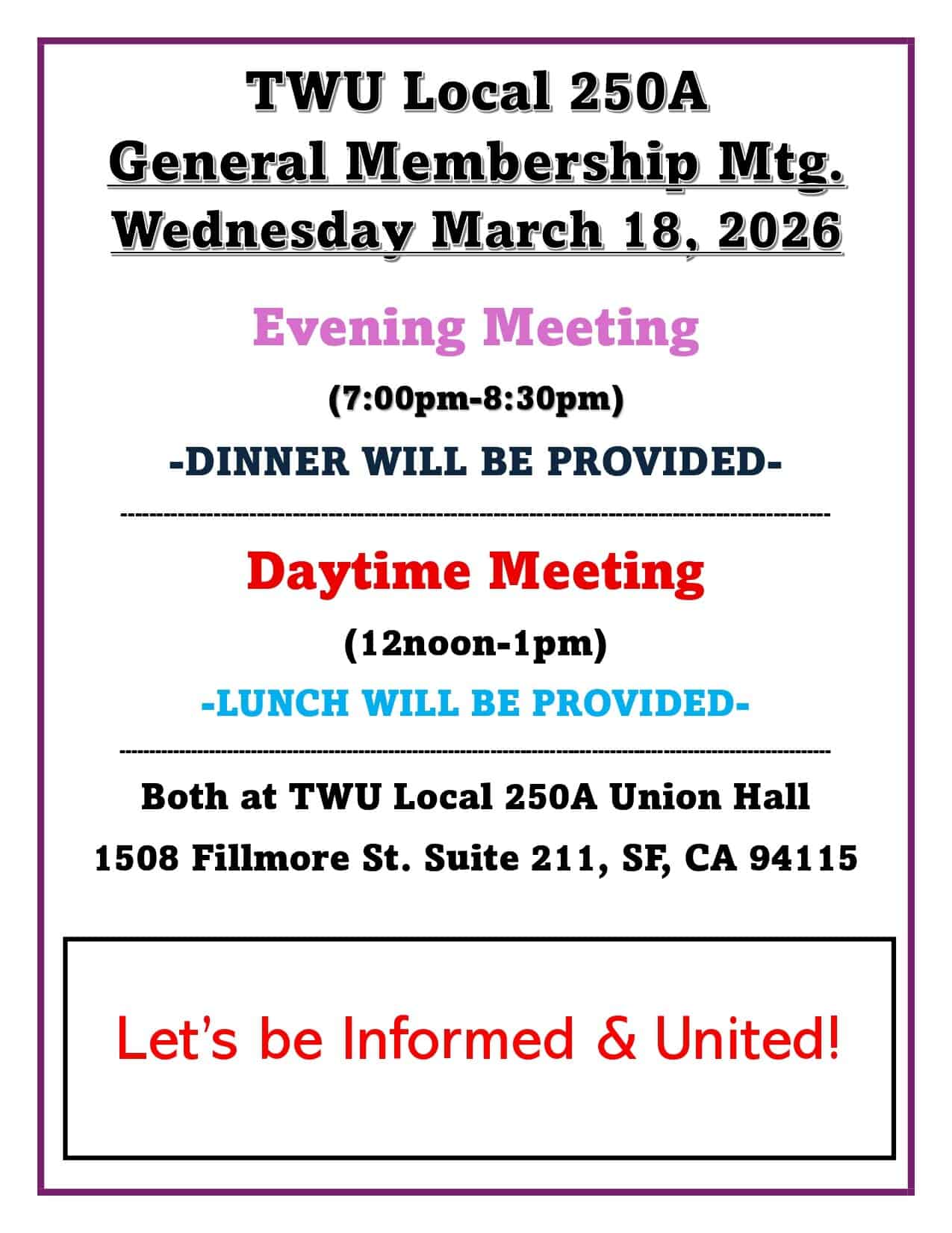 Working Women's Committee 4 2026 March 18 GMM Flyer page 0001